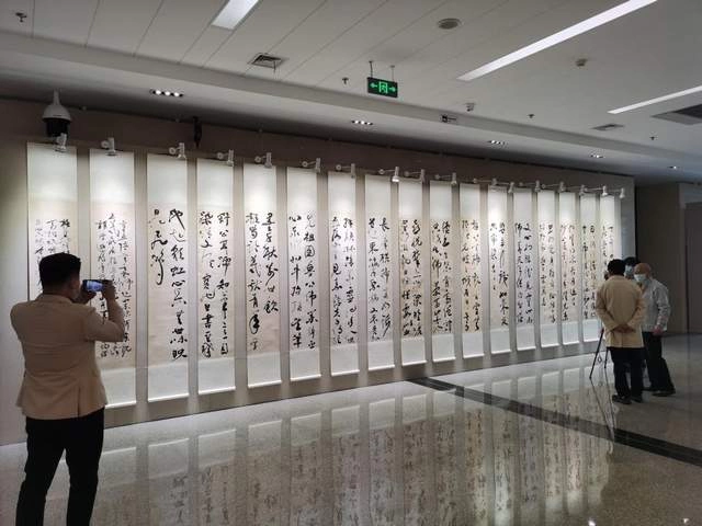 王振书法展“绿水青山”巨幅大字受好评(图6)
